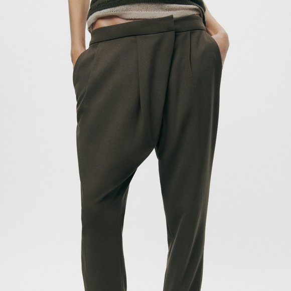 ZARA M (L) Khaki Wrap Pants ZW COLLECTION 1749/242 $69.90 - Picture 4 of 13